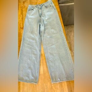 Levis Premium Light Blue Wide Leg High Rise Jean